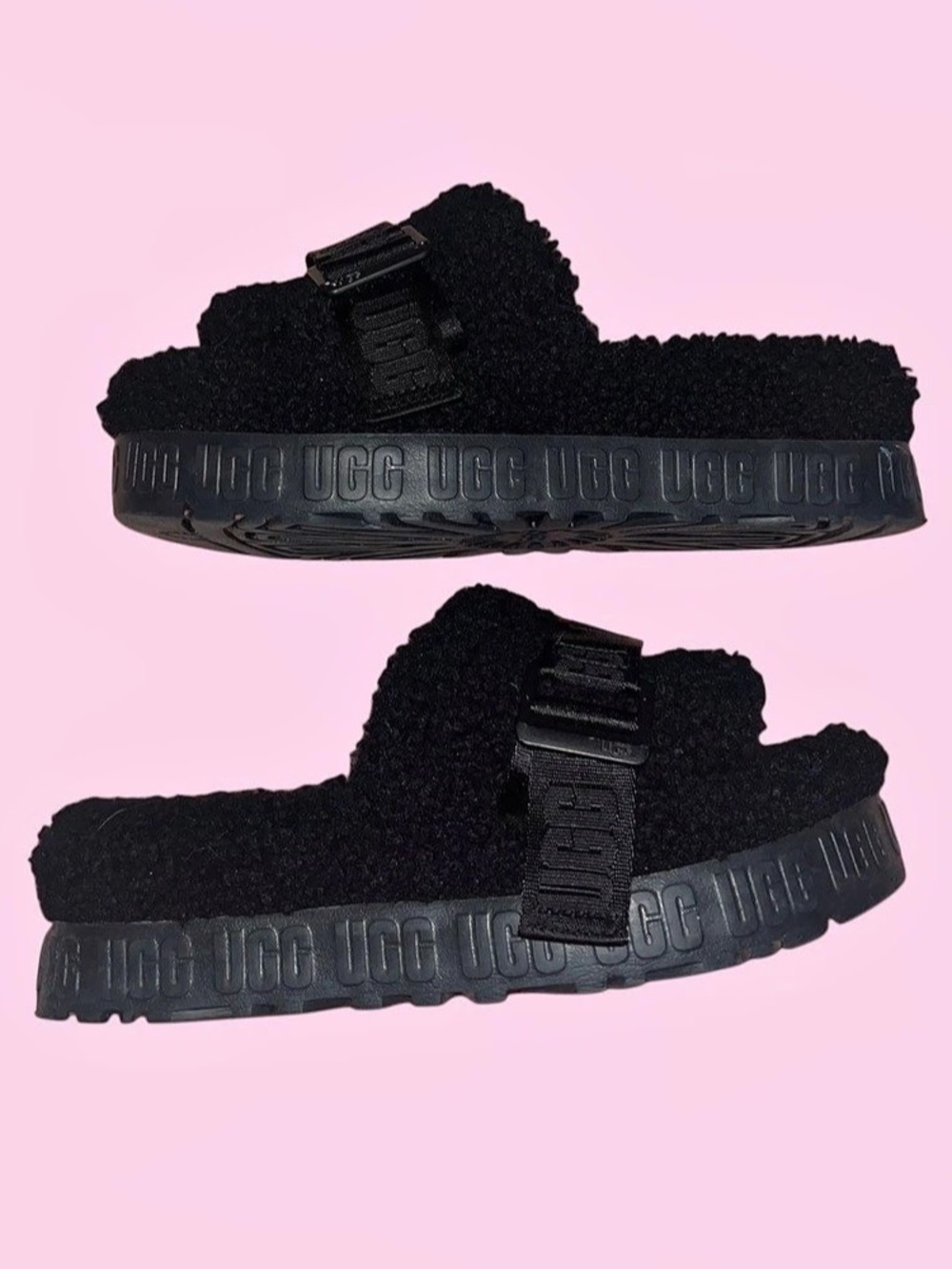 UGG Oh Fluffita Black Slide Sandals
